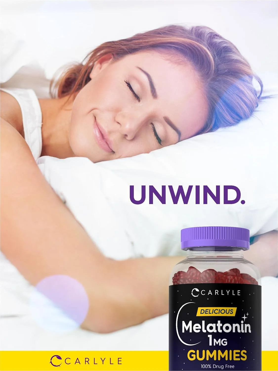 Melatonin 1Mg | 90 Vegan Gummies for Men and Women | Fruit Flavor | by