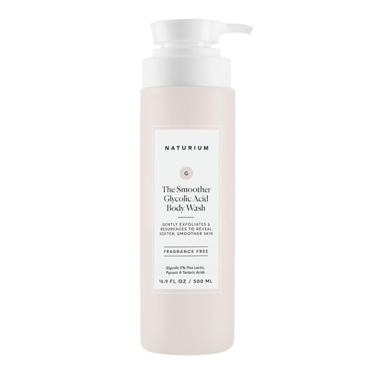 the Smoother Glycolic Acid Exfoliating Body Wash, Soft & Smoothing Cleanser, 16.9 Oz
