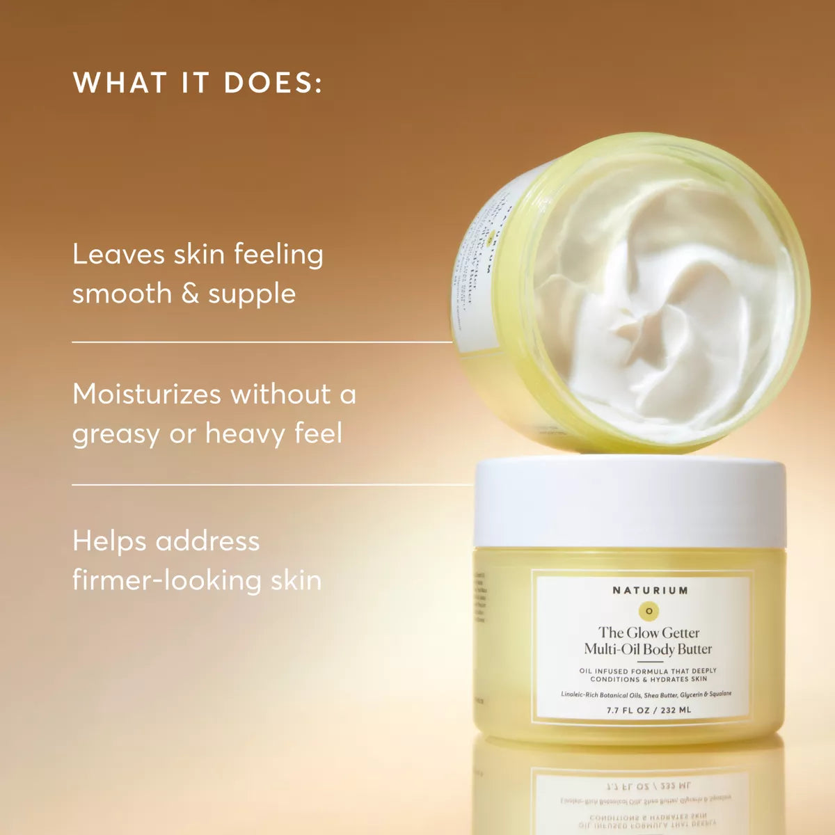 Naturium the Glow Getter Multi-Oil Body Butter - 7.7 Fl Oz: Deep Hydration, Whole Body, for Normal to Dry Skin
