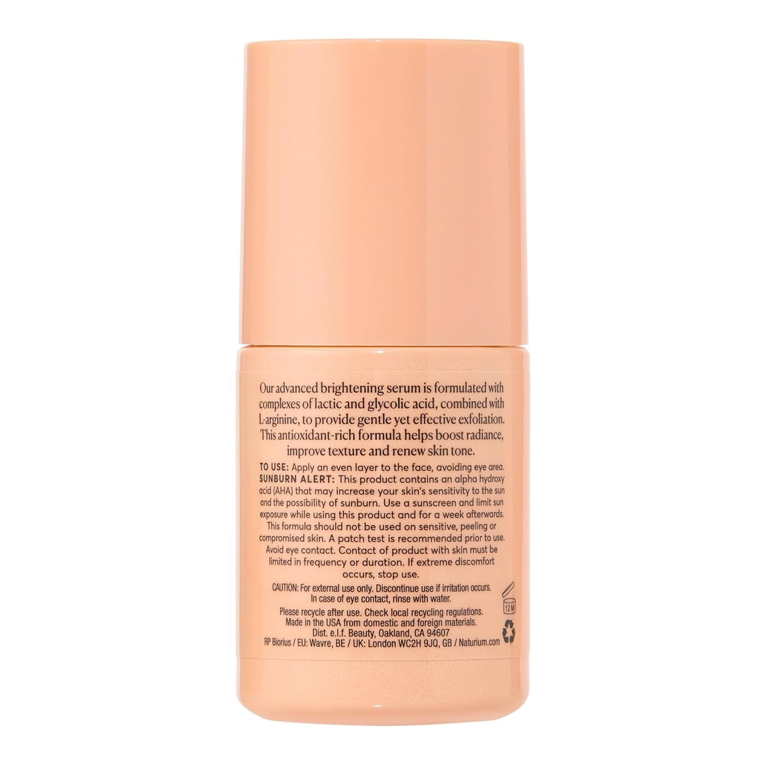 Multi-Bright Advanced Serum, Exfoliating Skincare for Radiant Glow with L-Arginine, Lactic & Glycolic Acid, 30 Ml / 1.0 Fl Oz