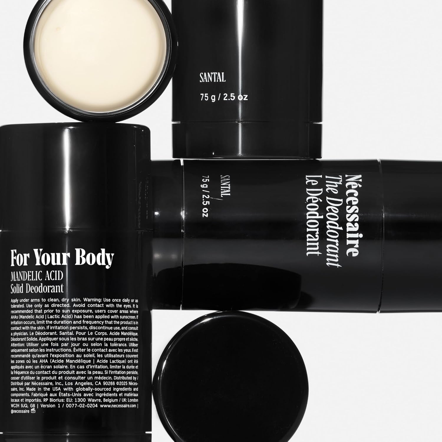 the Deodorant Santal | Natural Aluminum Free Deodorant for Women & Men. Extra Strength Treatment with Mandelic Acid. Free of Baking Soda, Ozokerite & Parabens (75 G/2.5 Oz)
