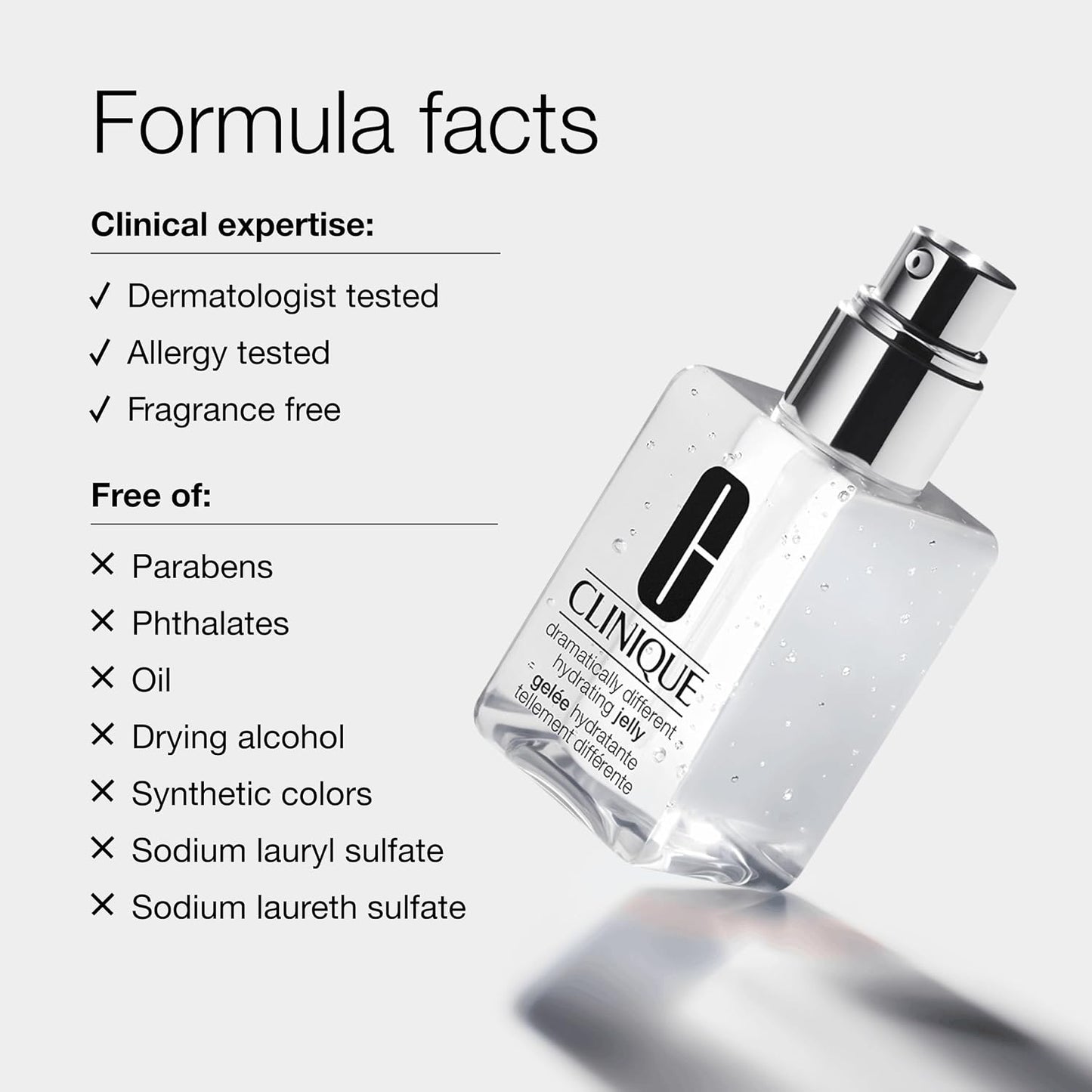 Clinique Dramatically Different Hydrating Jelly Lightweight Oil Free Face Moisturizer with Hyaluronic Acid for All Skin Types