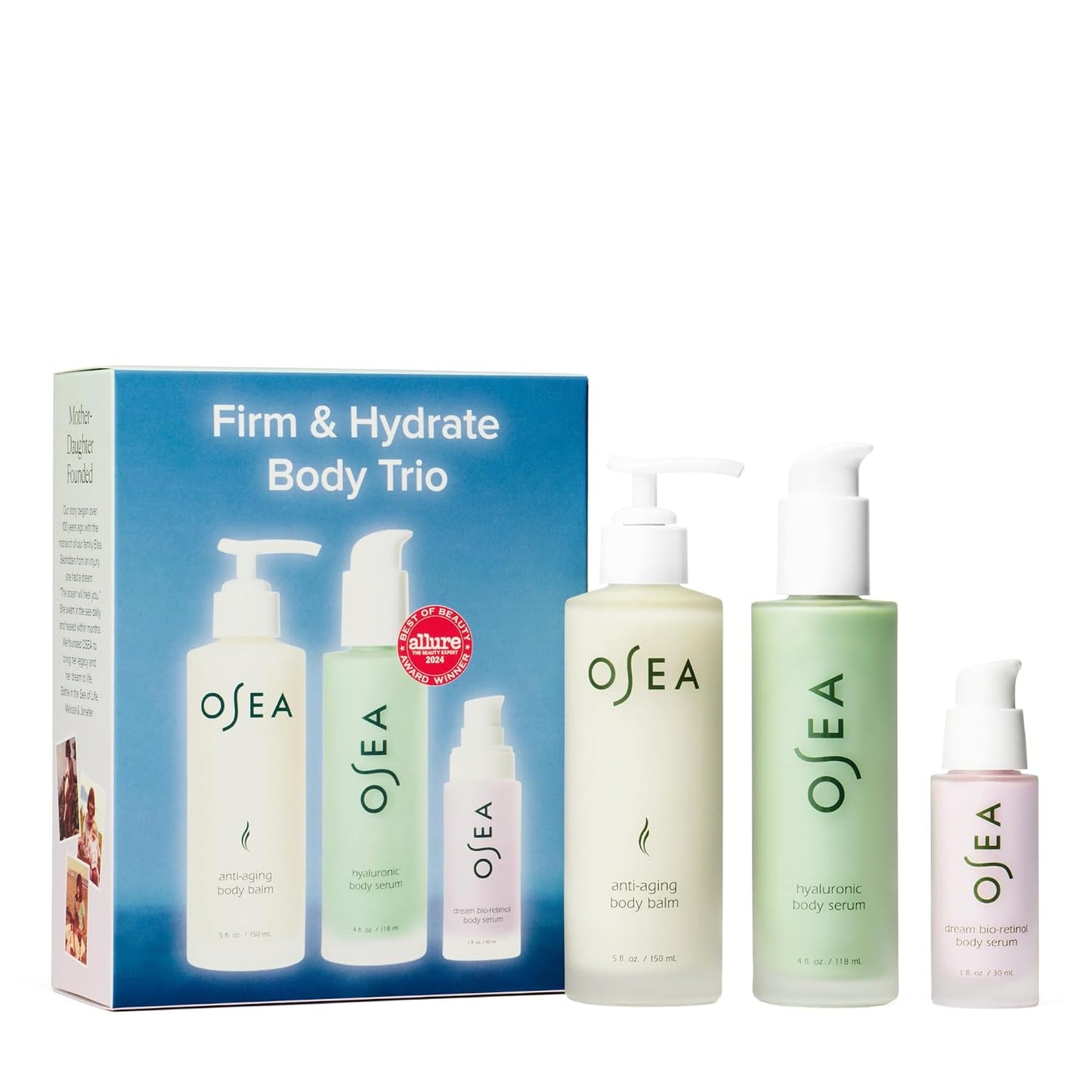 Firm & Hydrate Body Trio – Firming & Hydrating Mother'S Day Limited Edition Gift Set with Anti-Aging Balm, Hyaluronic Serum & Travel Size Dream Bio-Retinol Serum