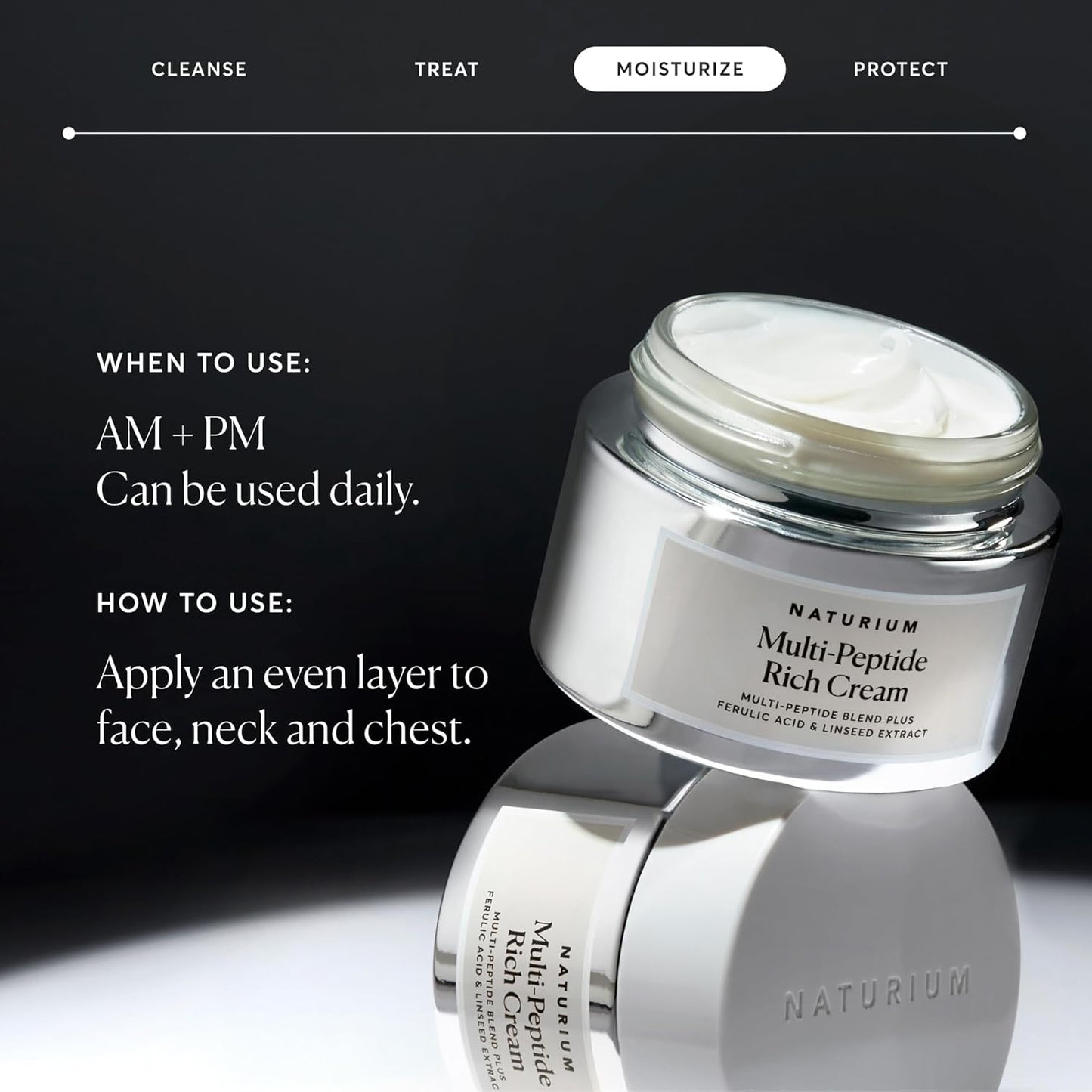 Multi-Peptide Rich Cream, Hydrating & Nourishing to Help Appearance of Fine Lines & Wrinkles, Vegan & Cruelty-Free, 1.7 Oz