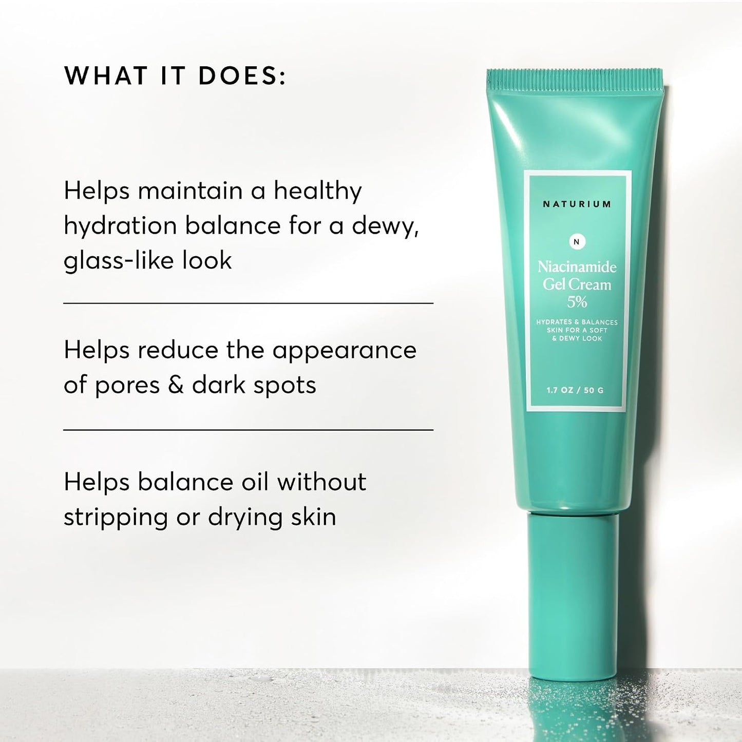 Niacinamide Gel Cream 5%, Face Moisturizer & Hydrating Skin Care for Healthier-Looking Dewy Skin, 1.7 Oz