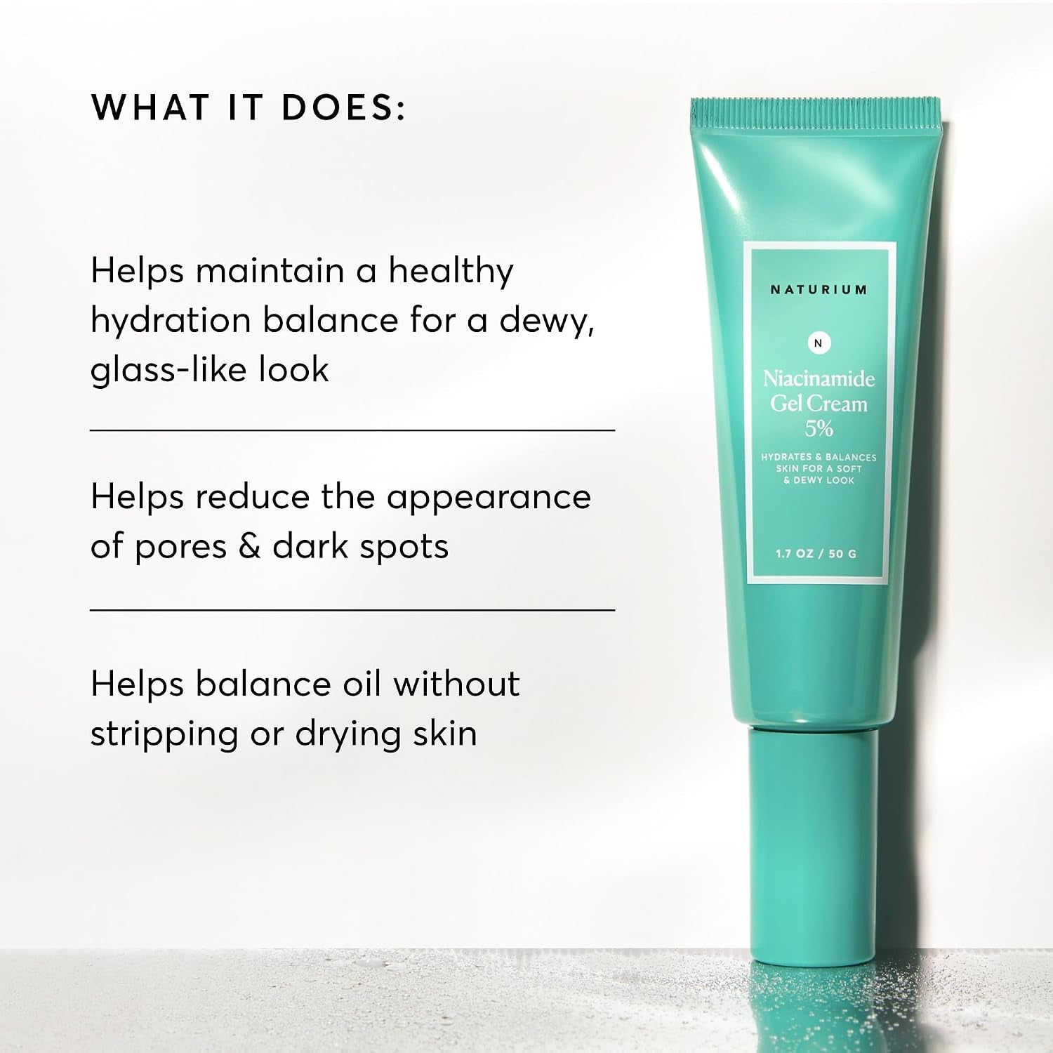 Niacinamide Gel Cream 5%, Face Moisturizer & Hydrating Skin Care for Healthier-Looking Dewy Skin, 1.7 Oz
