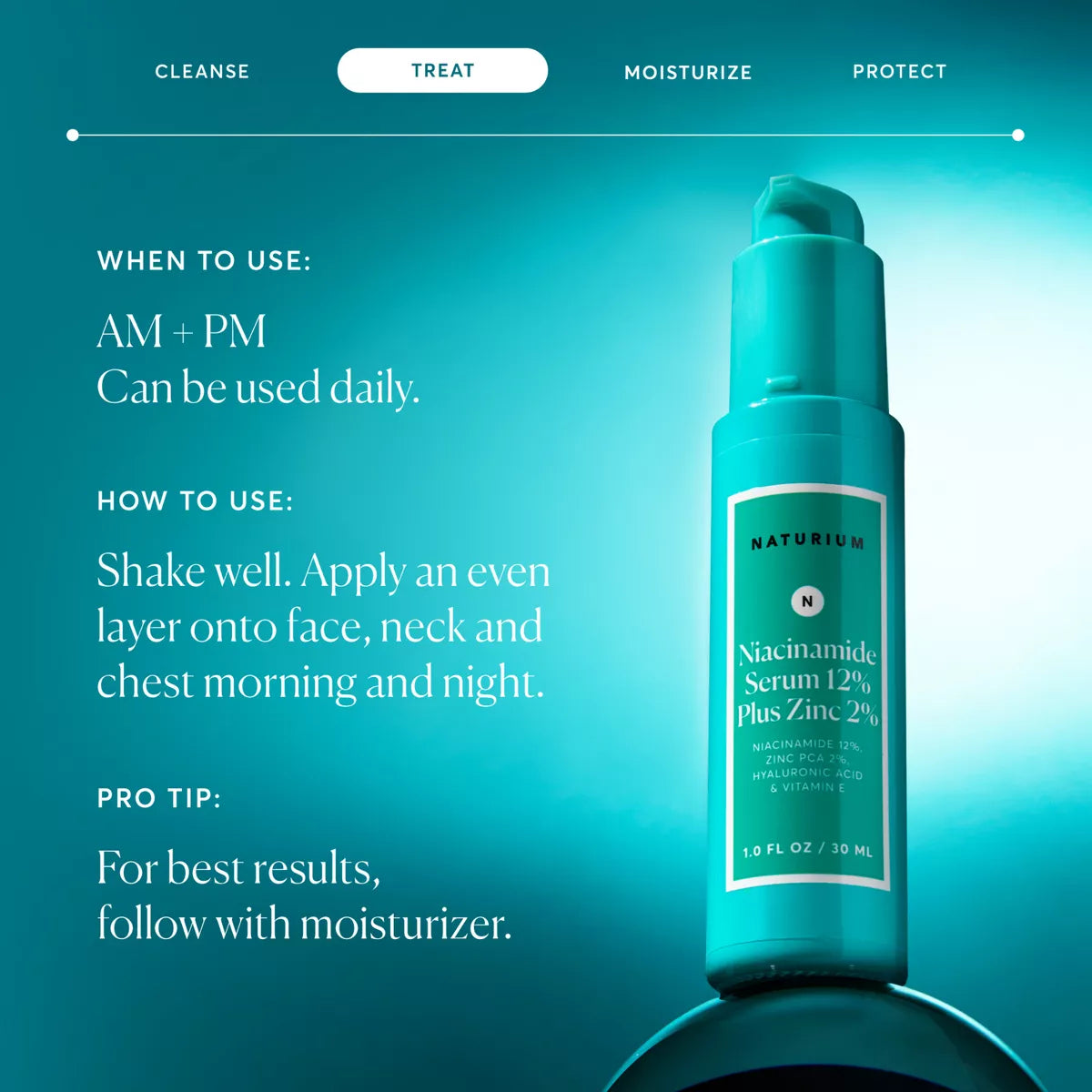 Naturium Niacinamide Serum 12% plus Zinc 2% - 1 Fl Oz: Paraben-Free, Contains Hyaluronic Acid, Vegan, Unscented