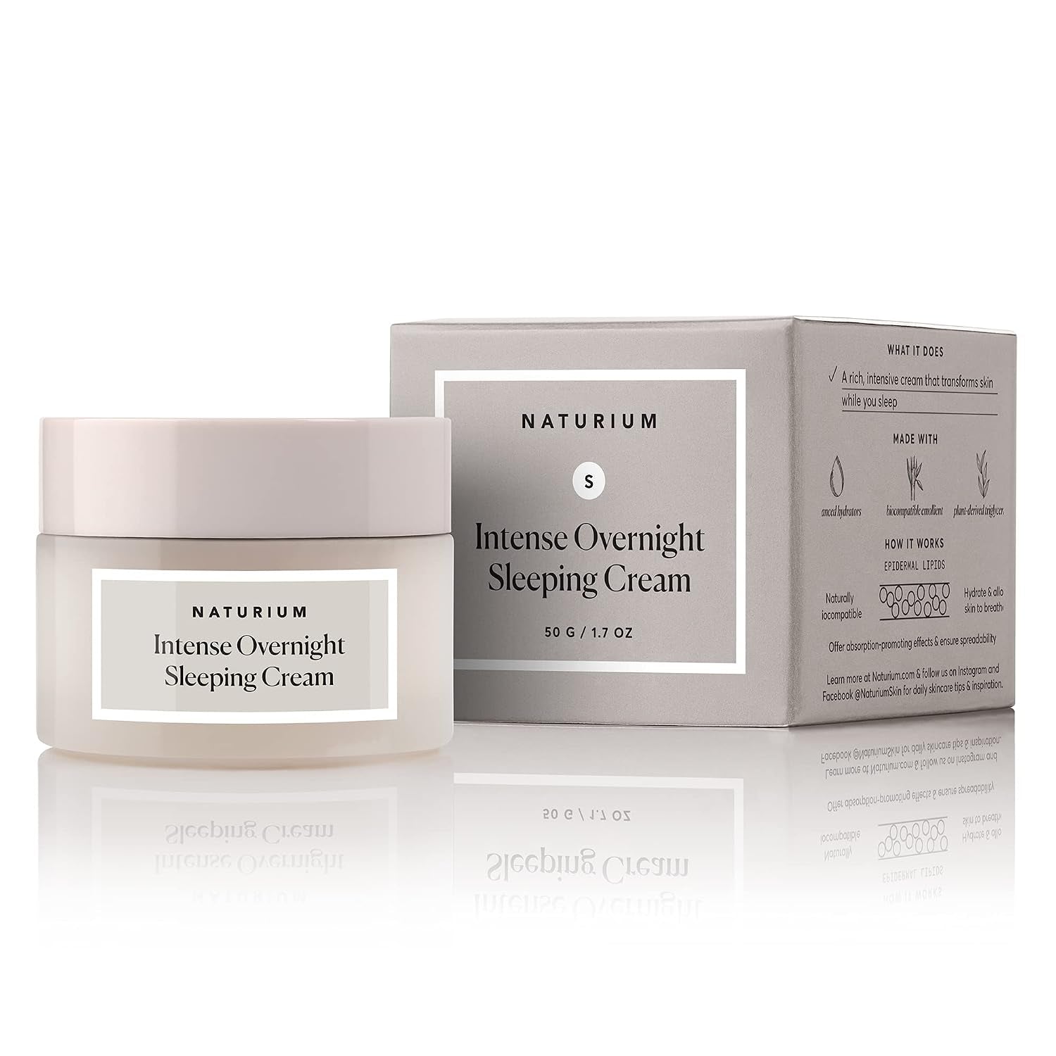Intense Overnight Sleeping Cream, Hydrating & Anti-Aging Face Moisturizer, 1.7 Oz