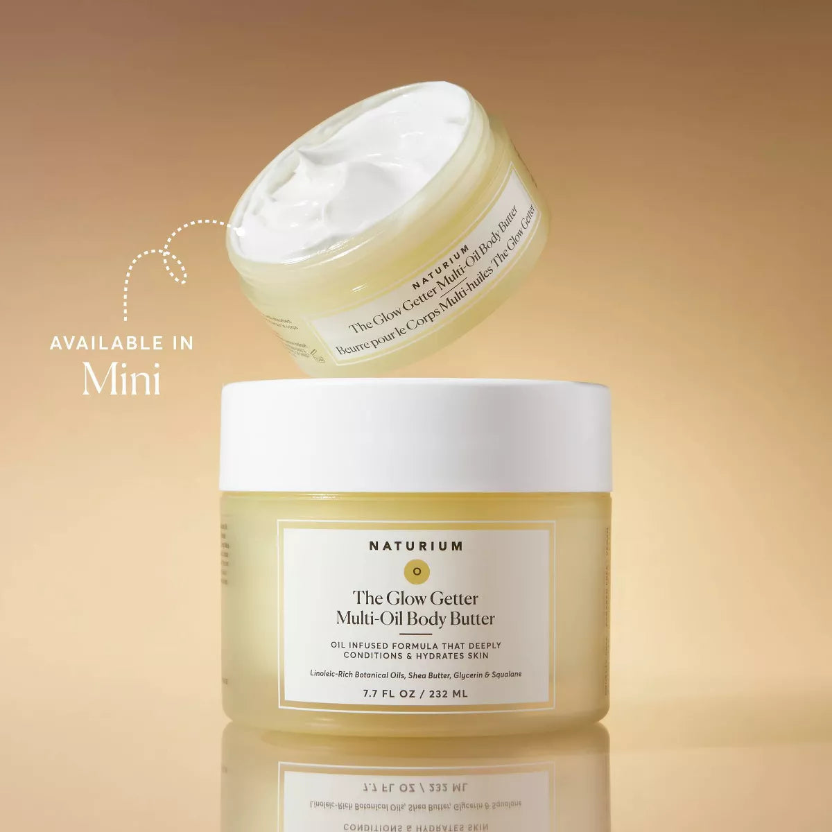 Naturium Mini the Glow Getter Body Butter - 2.5 Fl Oz: Firming Vanilla Moisturizer for Normal, Oily, Sensitive & Dry Skin
