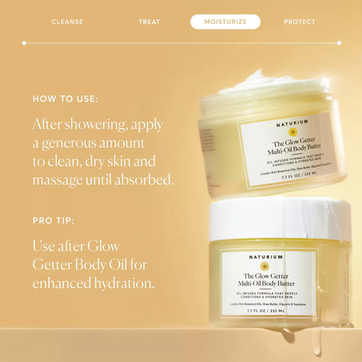 Naturium the Glow Getter Multi-Oil Body Butter - 7.7 Fl Oz: Deep Hydration, Whole Body, for Normal to Dry Skin