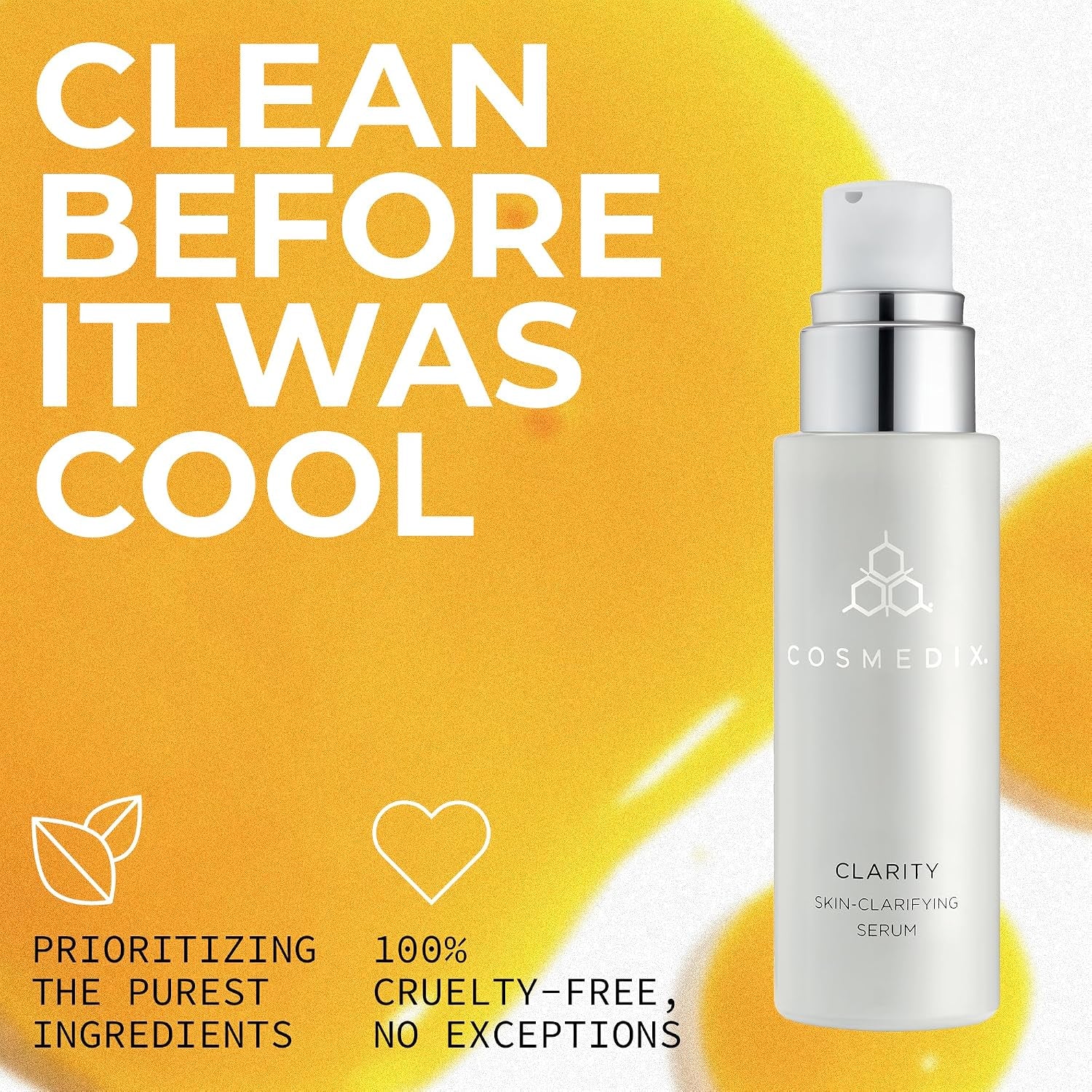 COSMEDIX Clarity Skin-Clarifying Serum - Moisturizing Facial Serum for Smoother, Clearer-Looking Skin & Natural Glow - Moisture-Rich Skin Care for Fine Lines & Uneven Skin Tone