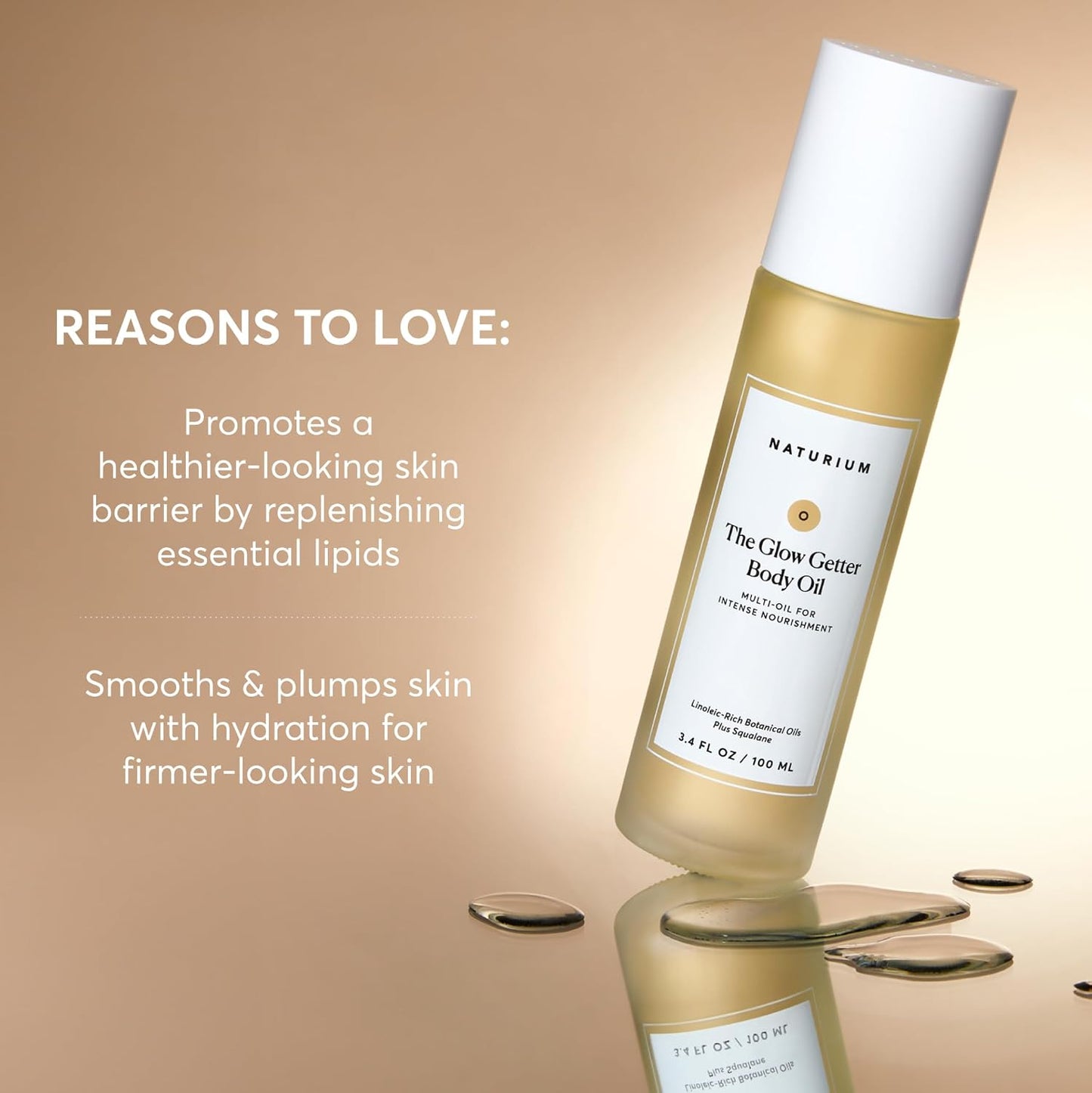 the Glow Getter Body Oil, Multi-Oil for Intense Nourishment, Hydrating & Moisturizing Formula, Vegan & Cruelty-Free, 3.4 Oz