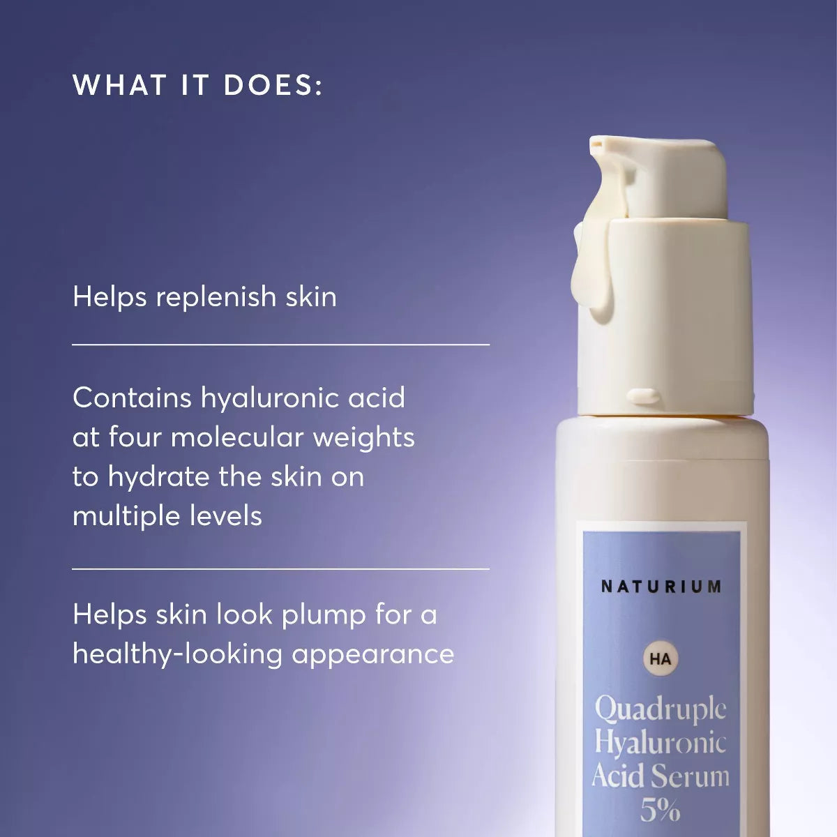 Naturium Quadruple Hyaluronic Acid Serum 5% - 1 Fl Oz: Moisturizing, Smoothing, Vegan, Paraben-Free